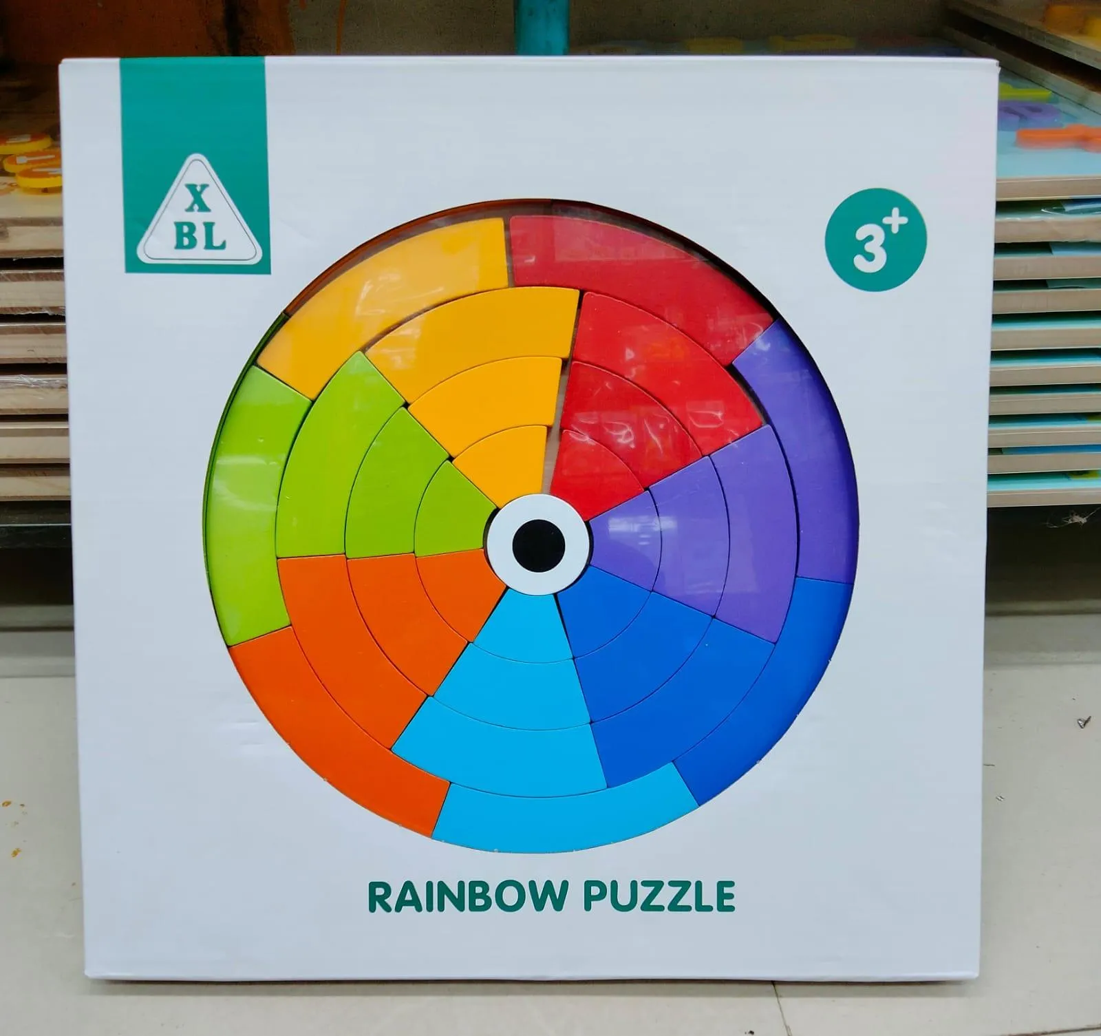 Round Rainbow Puzzle Board X BL-Multicolour for kids Age 3 