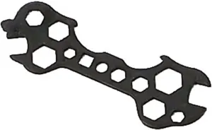SCURRY Carbon Steel Bicycle Wrench | 5" (12.7 cm) | 15-in-1 Multifunctional Tool | Fits Metric Hardware | Compact 6 x 2.5" (15.2 cm x 6.4 cm) Design | Cycling Safety Essential
