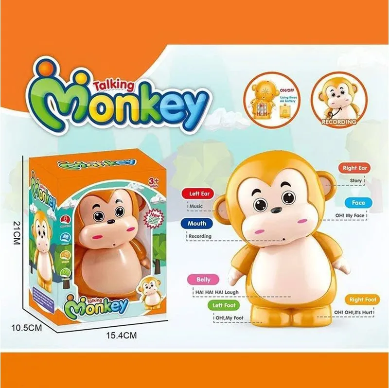 Talking Monkey with Touch & Sound Sensor | Musical Toy for Kids | Imitate Mimick Singing Animal for Children