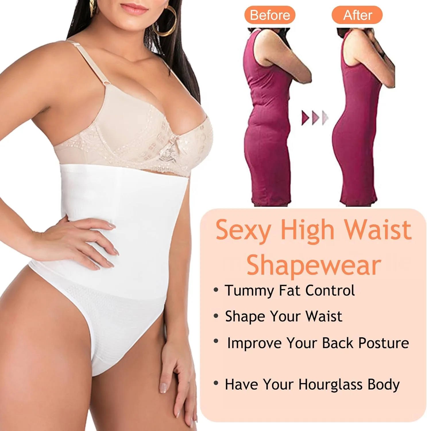 Tummy Control Thong Shapewear for Women 328 Waist Cincher Girdle Slimmer Sexy Thong Panty Shapewear