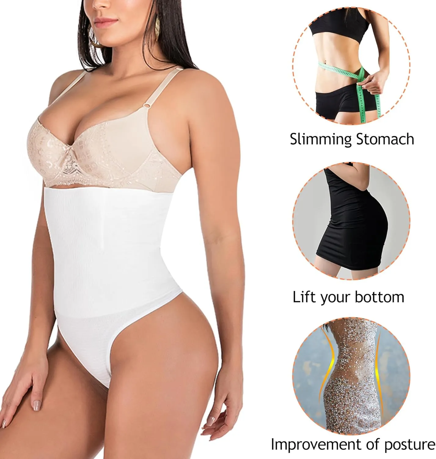 Tummy Control Thong Shapewear for Women 328 Waist Cincher Girdle Slimmer Sexy Thong Panty Shapewear