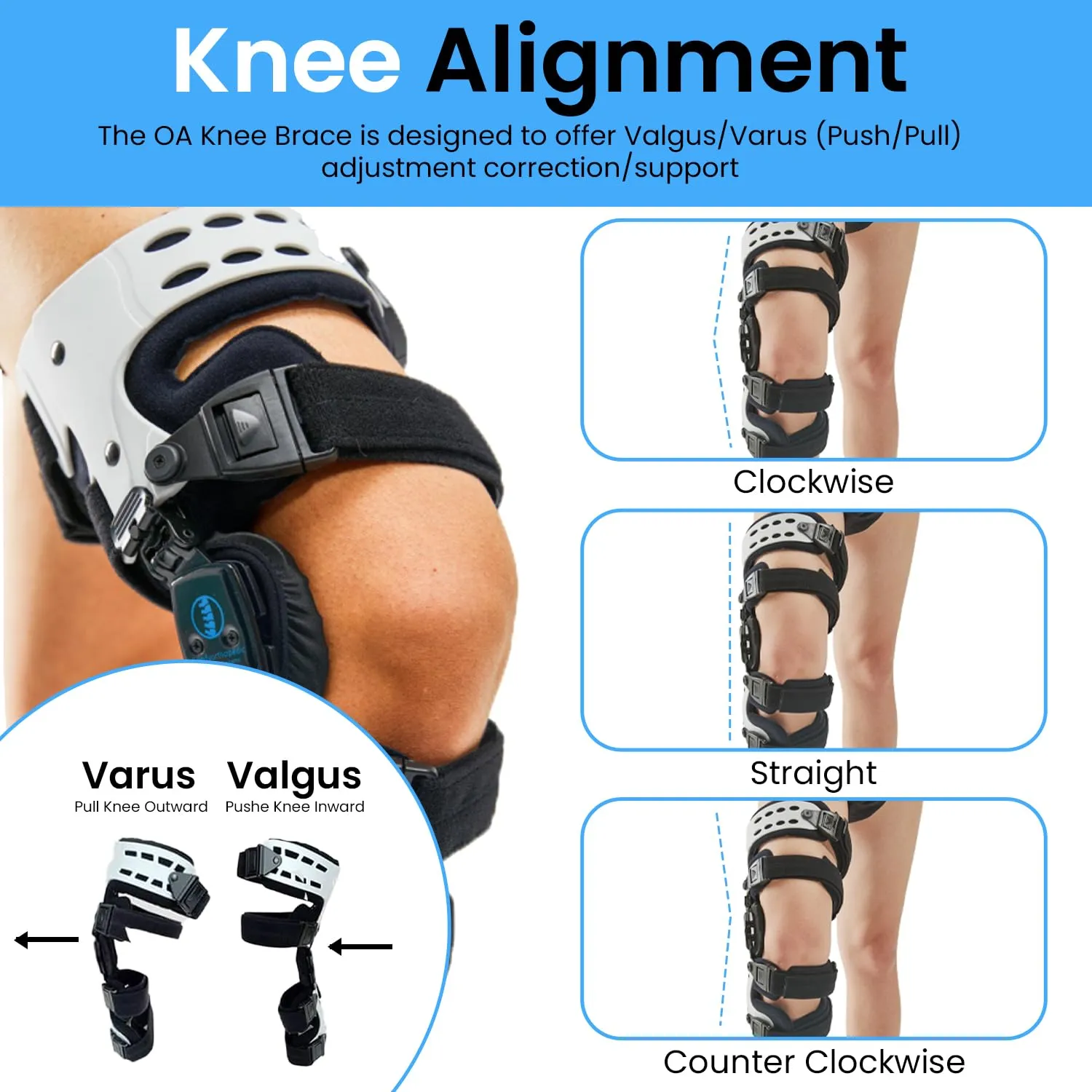 UPGRADED Comfyorthopedic Unloader Knee Brace for Men & Women Osteoarthritis Bone on Bone Arthritis Offloader, Knock Knee Correction, Medial Knee Joint Pain Relief OA Brace L1851 L1843 with Built-in Hex Key HSA/FSA Approved, Right
