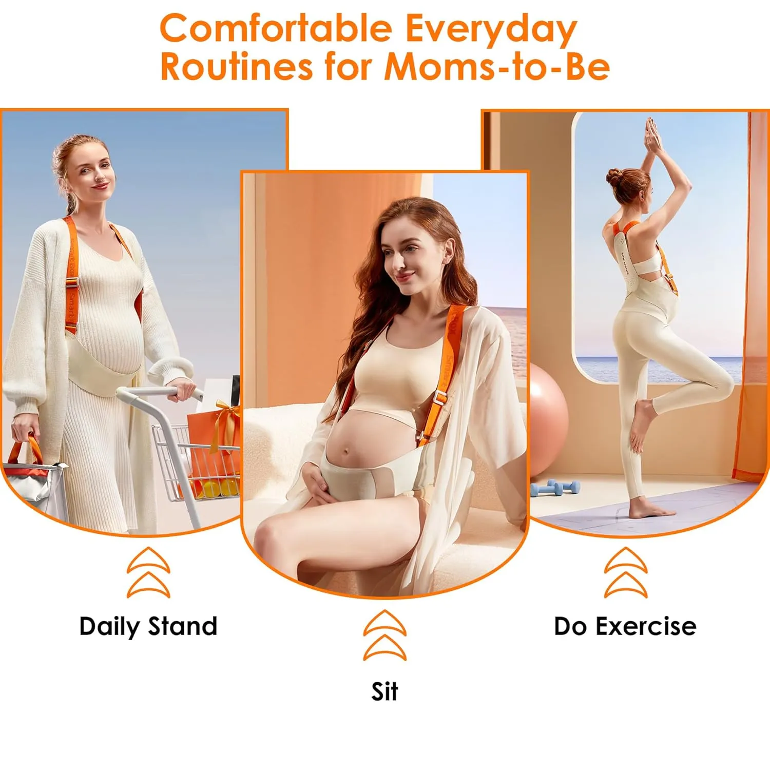 Upgraded Pregnancy Belly Band, Belly Support Belt for Pregnant Women with Adjustable Straps, Back Support, Waist Support Belt for Pregnancy - Small