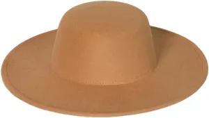 Women and Men Brim Fedora Hat Flat Brim Top Jazz Hat Solid Panama Cap Casual Party Church Hat