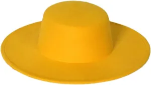 Women and Men Brim Fedora Hat Flat Brim Top Jazz Hat Solid Panama Cap Casual Party Church Hat
