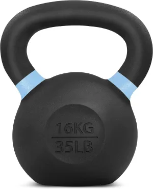 Yes4All Powder Coated Cast Iron Kettlebell Strength Training Kettlebells Weight Set for Full Body Workout, Home Gym